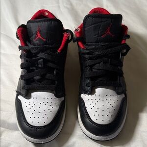 Nike Air Jordan Low Black, White and Red Sneakers Big Boy 4.5Y
